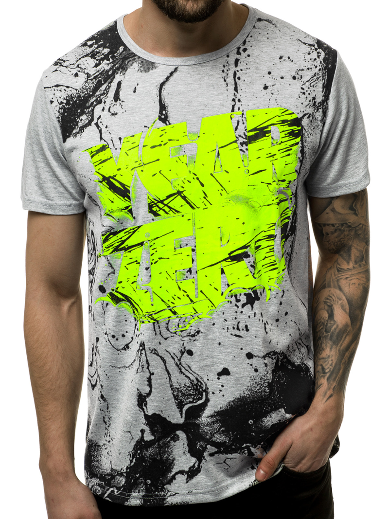 Pánske Tričko Sivé OZONEE JS/KS1984