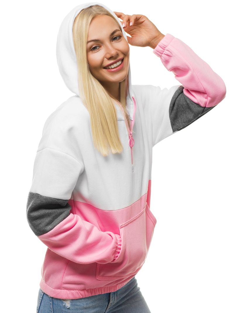 Dámska Mikina bielo-ružová OZONEE JS/KSW2030