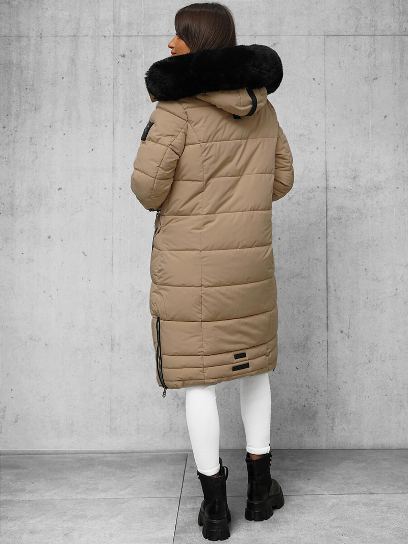 Dámska Bunda Tmavo-Béžové OZONEE O/W377