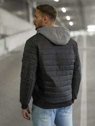 Pánska Bunda Čierna OZONEE JS/8M985/392Z