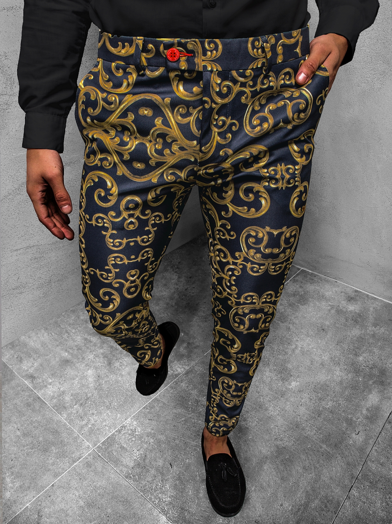 Pánske chino nohavice Námornícke Modré OZONEE DJ/5595