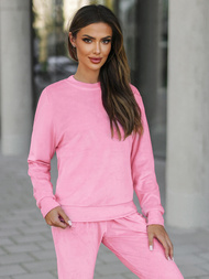 Dámska Velúrová Tepláková Súprava Prášková Ružová OZONEE O/8C1173/38