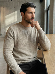 Pánsky sveter béžový OZONEE JS/59B3600/155