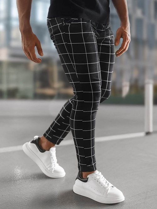 Pánske Chino Nohavice Čierne OZONEE O/P4009Z