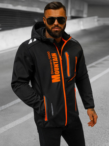 Pánska softshell Bunda čierna a oranžová OZONEE JS/HH026/1