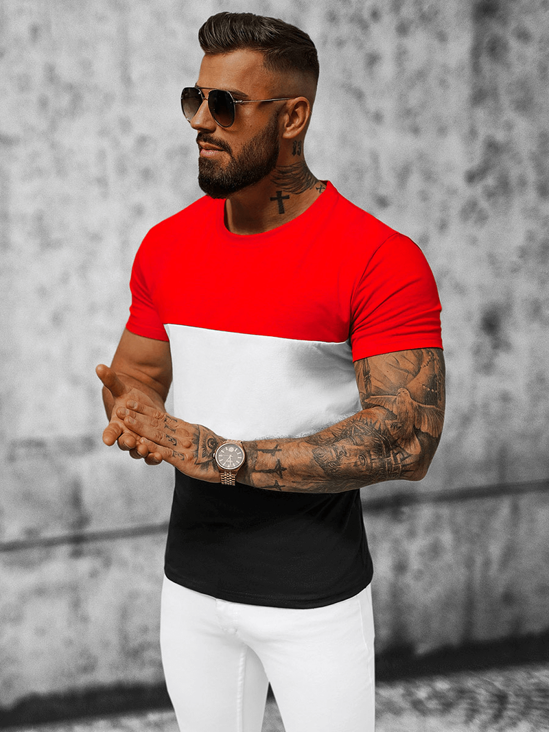 Pánske Tričko Červený OZONEE JS/8T90/2Z