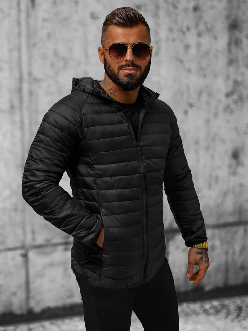 Pánska Bunda Čierna OZONEE JS/HM112/1Z