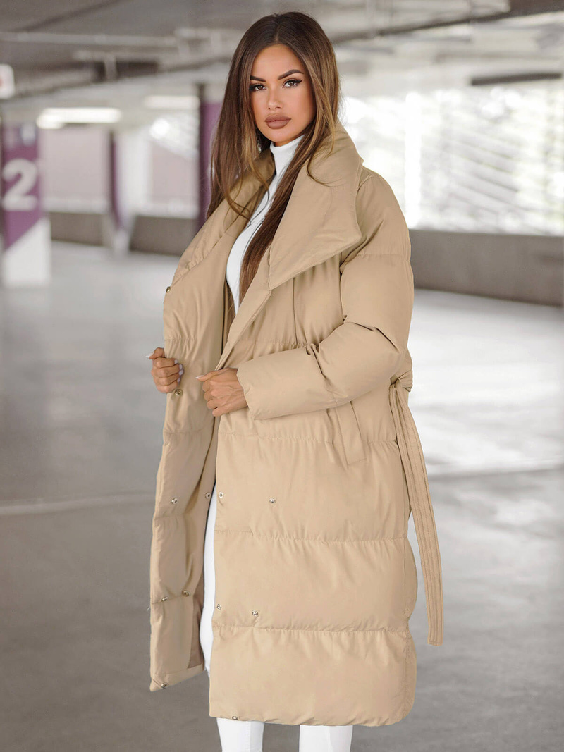 Dámska bunda béžová OZONEE JS/M737/62Z