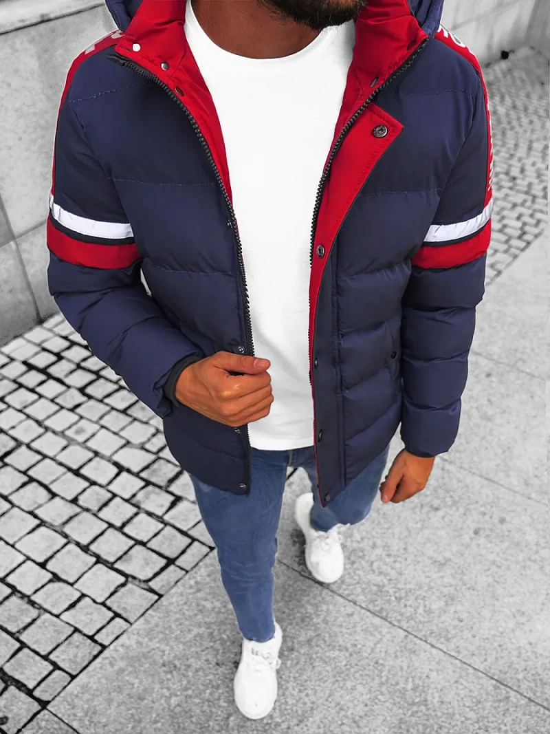 Pánska Bunda Námornícka Modrá OZONEE JS/M8103