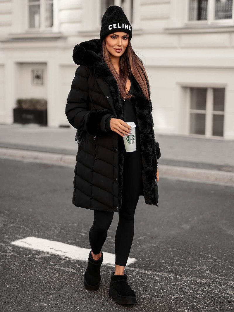 Dámska bunda čierna OZONEE JS/5M3156/392Z