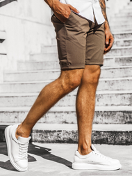 Pánske chino kraťasy hnedé OZONEE DJ/1007