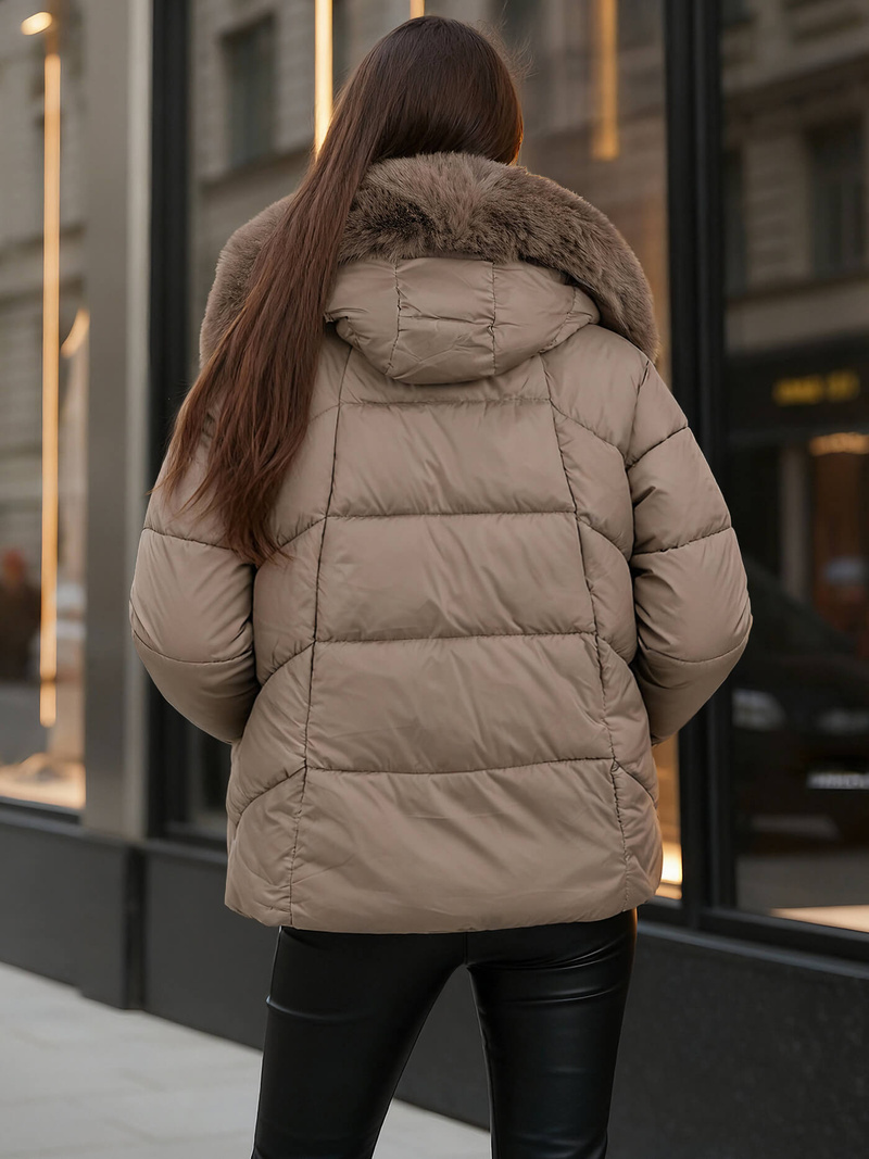 Dámska Bunda Tmavo-Béžové OZONEE O/16M9179/84