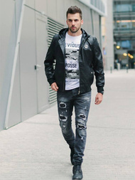 Pánska Bunda Čierna OZONEE N/5003/18Z